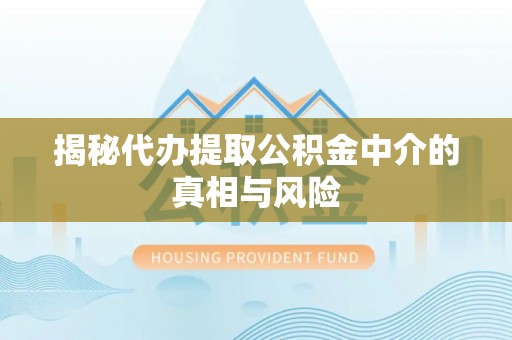 彭阳揭秘代办提取公积金中介的真相与风险