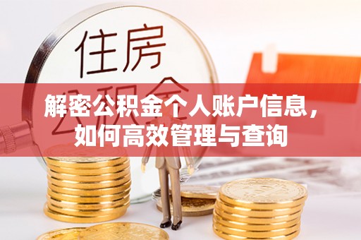 彭阳解密公积金个人账户信息，如何高效管理与查询
