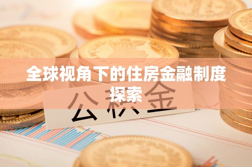 彭阳全球视角下的住房金融制度探索